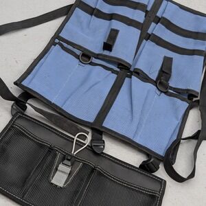 Unbranded Blue Mesh Pocket Tool Roll Organizer Nylon Hanging Trunk Bag OS
